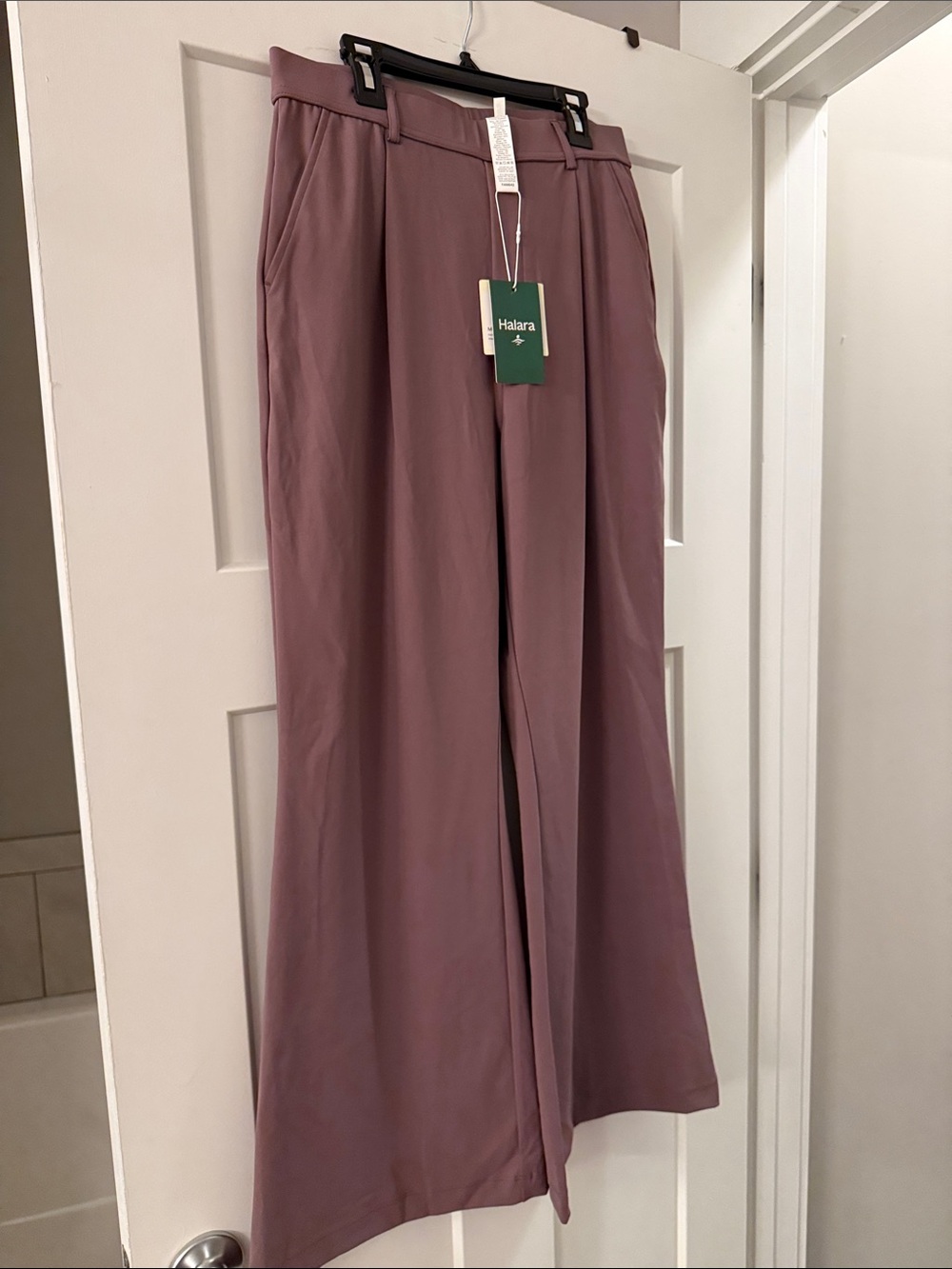HALARA Mauve Wide-Leg Palazzo Pants